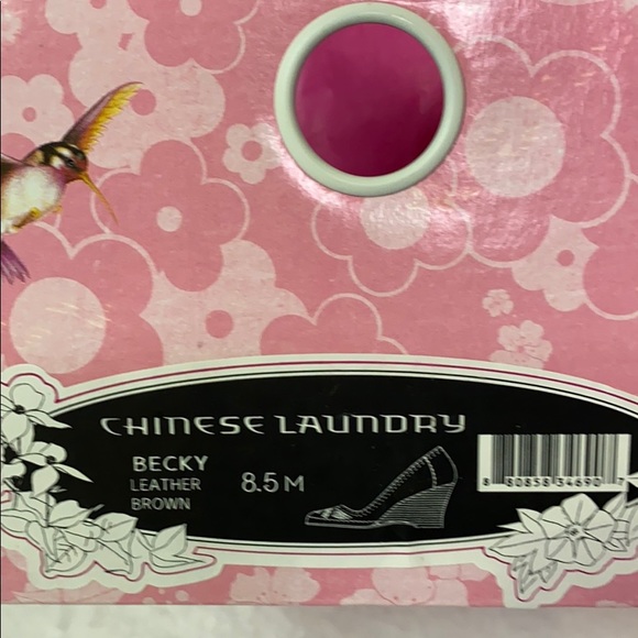 Chinese Laundry Becky Brown Leather Wedge Heal 8.5 - Picture 6 of 6